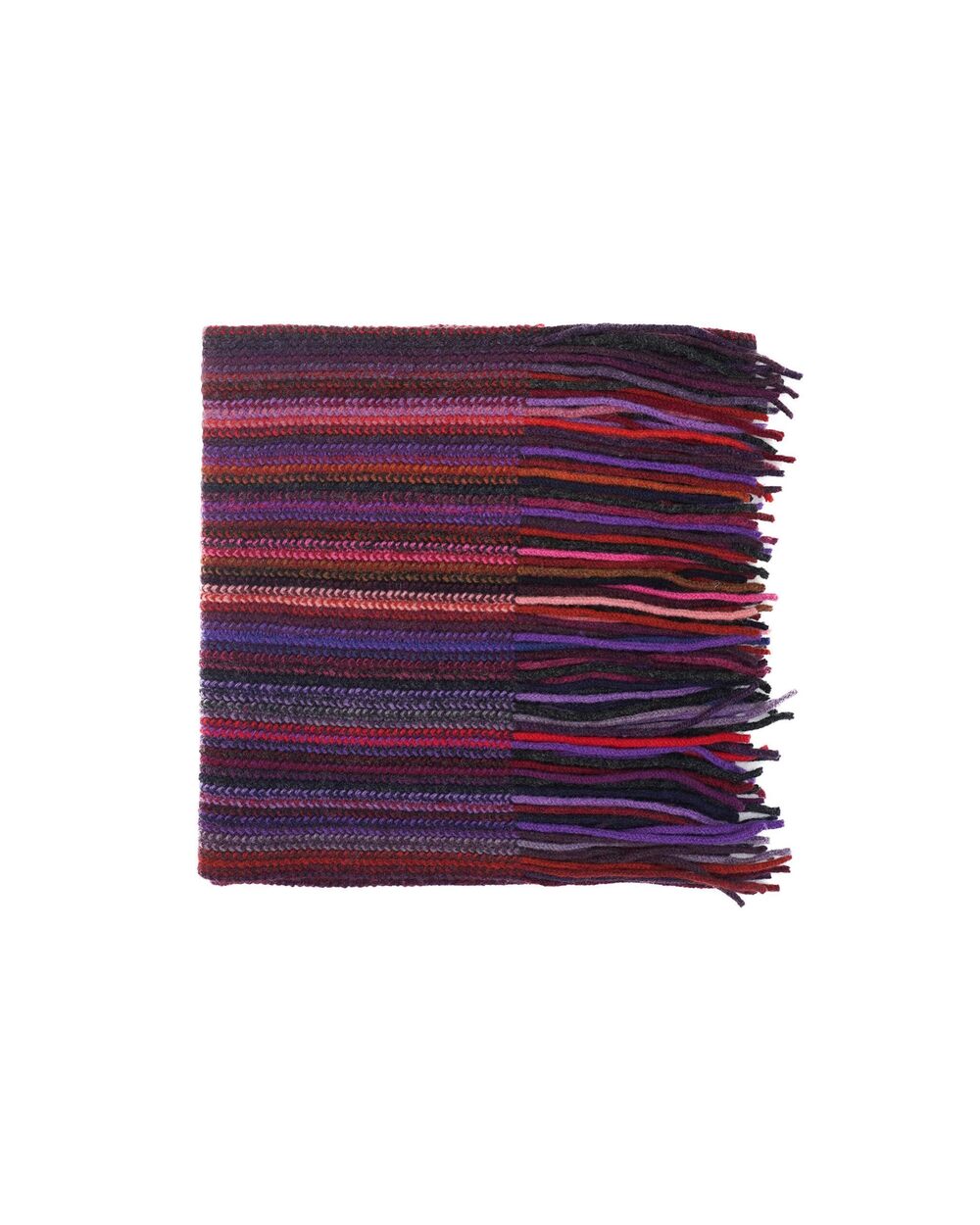 4737 Scarf, 100% Lambswool, Striped, Made in Scotland, Shade 2, Warm Plum